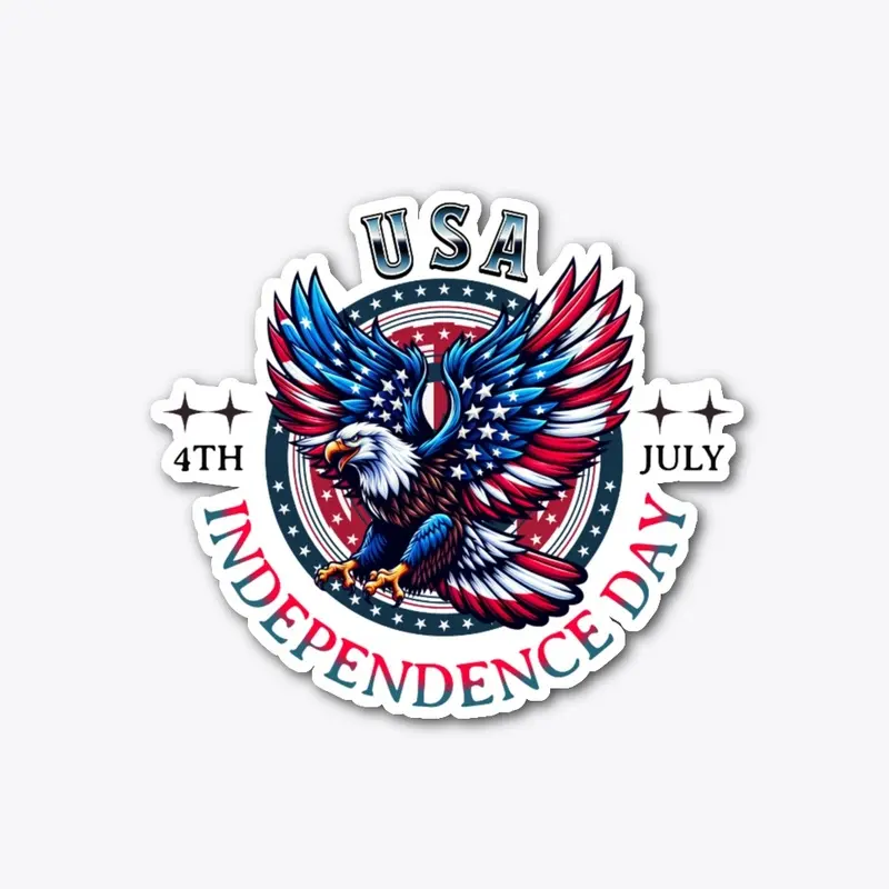 USA Independence Day Eagle Badge