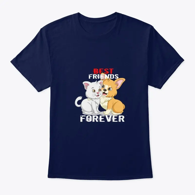 Best Friends Forever cat stylish t shirt