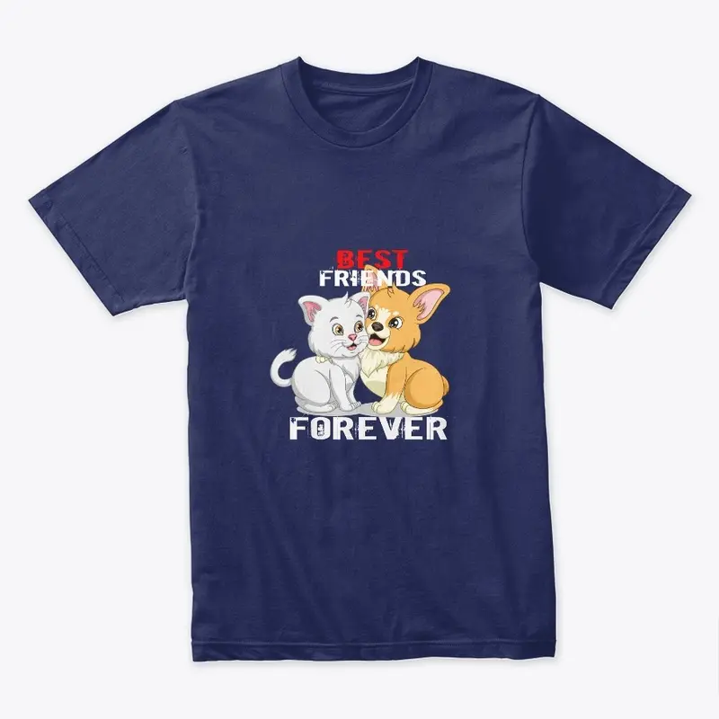 Best Friends Forever cat stylish t shirt