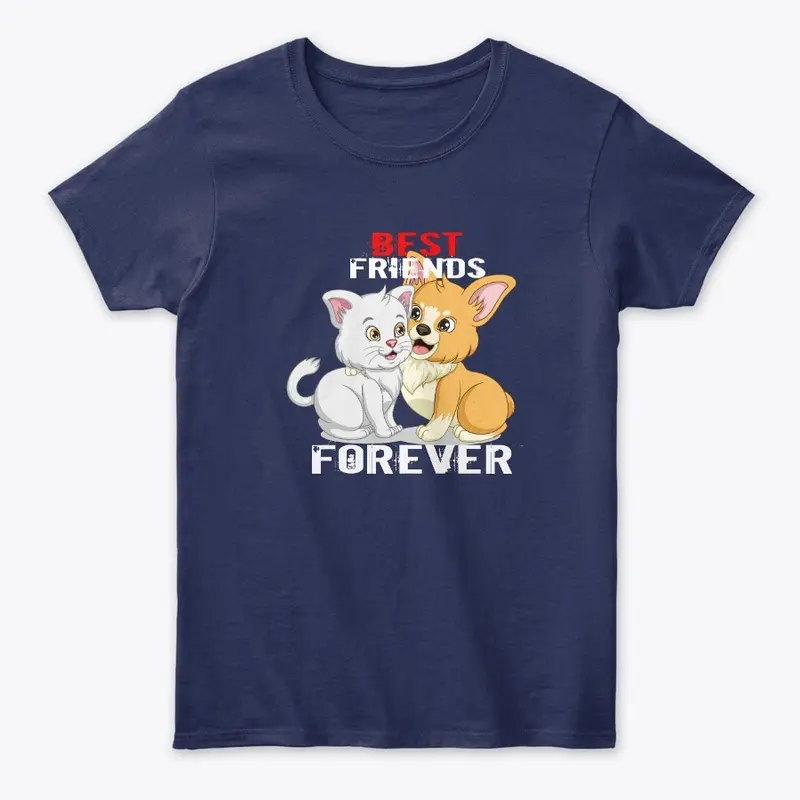 Best Friends Forever cat stylish t shirt