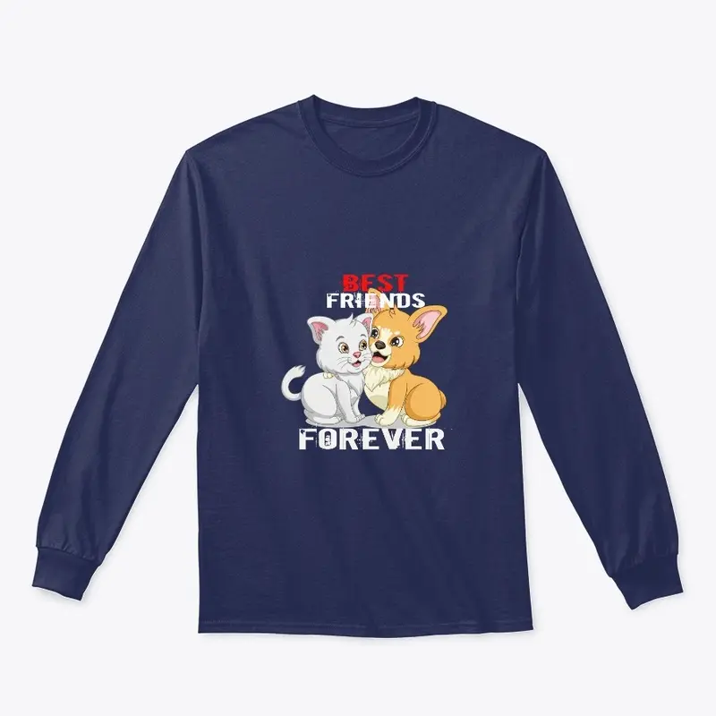 Best Friends Forever cat stylish t shirt