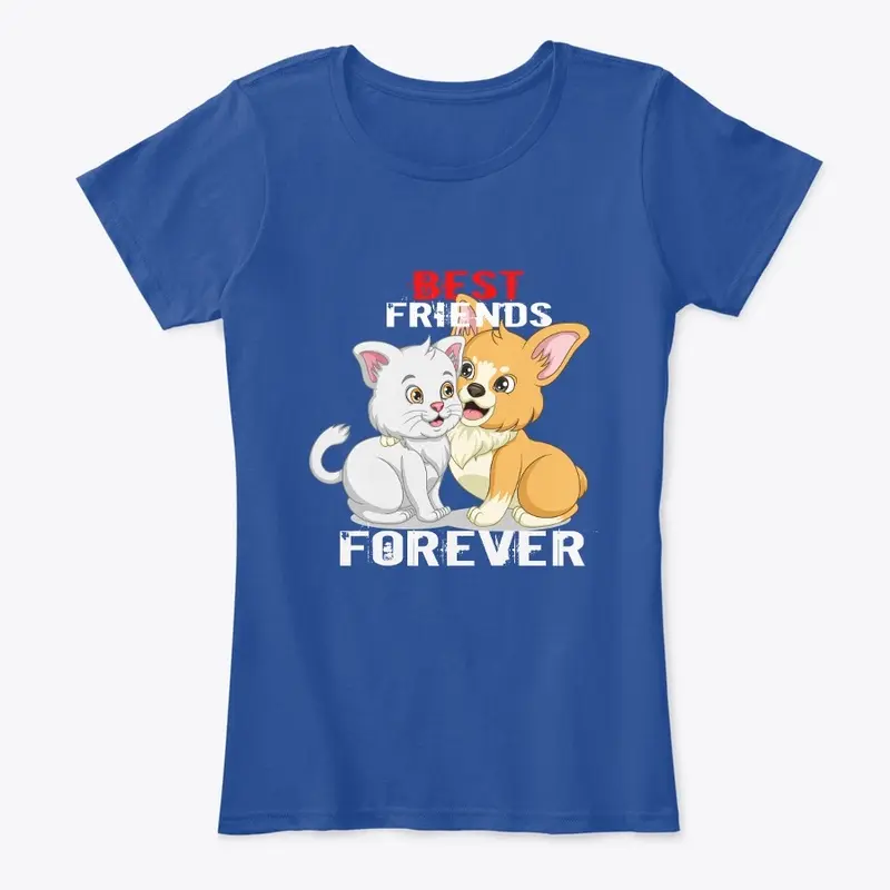 Best Friends Forever cat stylish t shirt